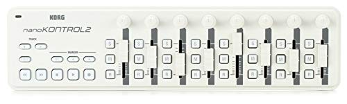 KORG nanoKONTROL2, USB-MIDI-Controller mit 8 Kanälen (8 Fader und 8 Drehregler), Weiß