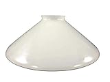 linoows Mercantile Lampenschirm, Schusterschirm im Art Deko Stil, Glasschirm, milchig Weiß 20 cm