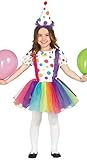 Guirca Clownskostüm mit Tüllrock für Kinder - Bunt