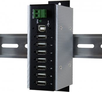 Exsys EX-1177HMVS-WT 7 Port USB 2.0 HUB 15KV Surge Protection Schwarz