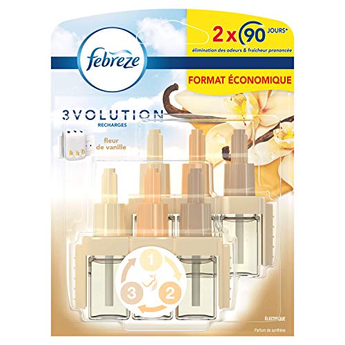 Febreze 3volution Nachfüllpack für elektrischen Lufterfrischer Fleur de Vanille 40 ml – 3 Stück