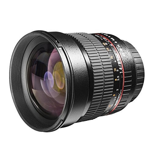 Walimex Pro 85 mm 1:1.4 DSLR-Objektiv (Filterdurchmesser 72 mm, mit abnehmbarer Gegenlichtblende, für Canon EF Objektivbajonett) schwarz