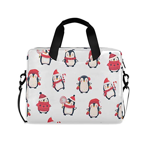 PUXUQU Süß Pinguin Laptoptasche 15.6 Zoll Laptop Tasche Aktentasche Hülle Notebooktasche Handtasche Schulter Tasche für Uni Arbeit Business