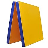 Klappbare Turnmatte - versch. Farben & Größen - Raumgewicht: 22 kg/m³ (200 x 100 x 8 cm, Gelb - Blau)