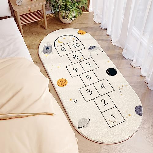 Hopscotch-Teppich für Kinder, Kinderzimmer-Teppich, Spielmatte für Spielzimmer, Schlafzimmer, Krabbelmatte, Kleinkind-Spielmatte, weiche, rutschfeste Bodenmatte für Jungen und Mädchen ( Color : B , Si