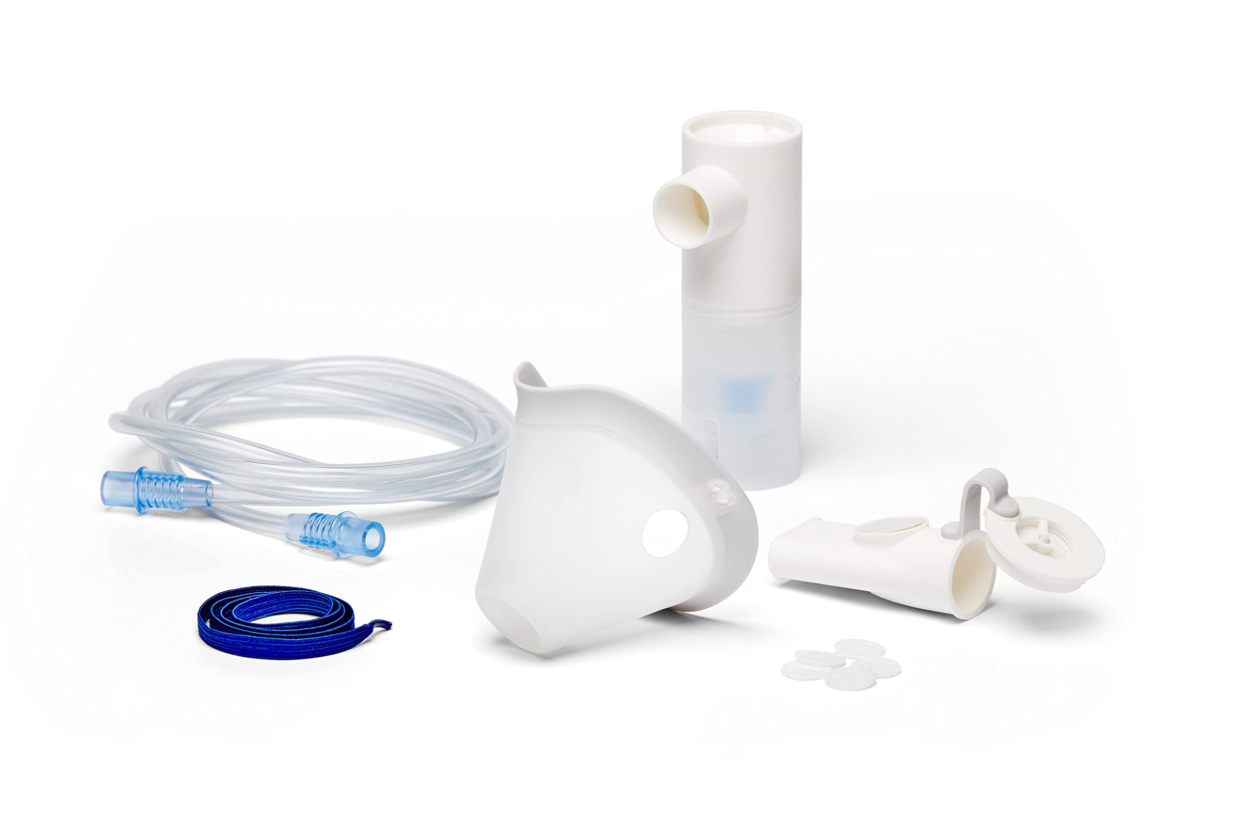 OMRON NEB6034, Komplettes Zubehörset für Erwachsene, Ersatzset für OMRON X105 Inhalationsgerät, Erwachsenenmaske, Mundstück, Nasenstück, Luftschlauch, Luftfilter, OMRON Originalzubehör