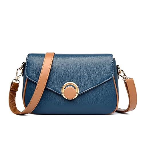 BHUJIA Damentasche, mittelalterliche große Kapazität, einfache One-Shoulder-Umhängetasche, kleine quadratische Tasche, blau, 23*9*16cm