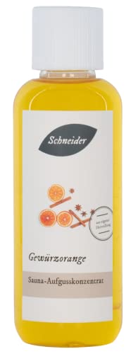Saunabedarf Schneider - Aufgusskonzentrat Gewürz-Orange - fruchtig-frischer, kräftiger Saunaaufguss - 250ml Inhalt