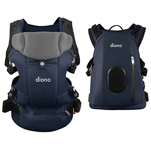 Diono Carus Complete, 4-in-1-Kinder- und Baby-Tragesystem mit abnehmbarem Rucksack, Marine