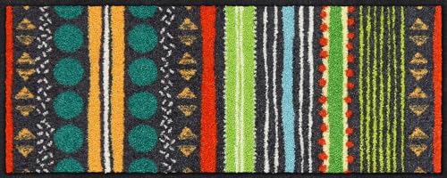 Salonloewe Fußmatte 030x075 cm Stripes Composite Colourful Fußabtreter, innen, außen, Schmutzfangmatte, Sauberlauf-Teppich