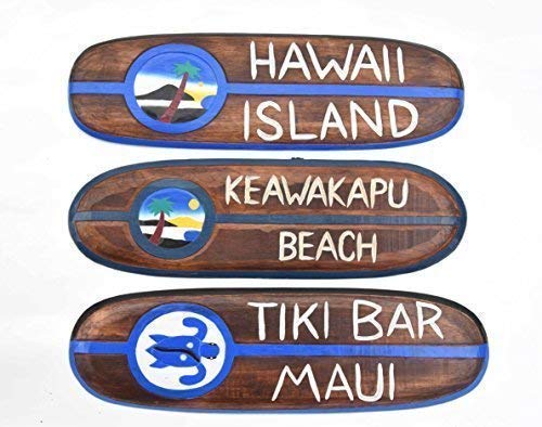 Interlifestyle 3 Deko Surfboard 60cm Tiki Bar, Keawakapu Beach, Hawaii Island