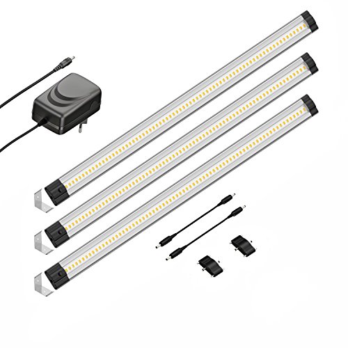 parlat LED Unterbau-Leuchte SIRIS, Eckmontage, flach, je 50cm, 500lm, warm-weiß, 3er Set