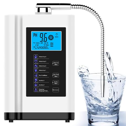 Wasseraufbereitungsmaschine, Wasserionisator, biszu -500 mV ORP, pH 3,5–10,5, alkalisches Wasserfiltrationssystem für zu Hause, 7 Wassereinstellungen/automatische Reinigung/intelligente Stimme,White