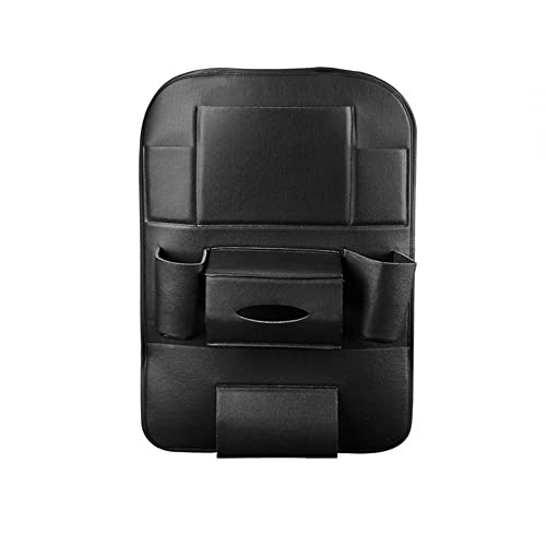 MiOYOOW Auto Rücksitz Organizer,Pflegeleicht Fahrzeug Rückenlehnenschutz Wasserdicht Autositz Rückentasche aus PU Leder für die Meisten Autos