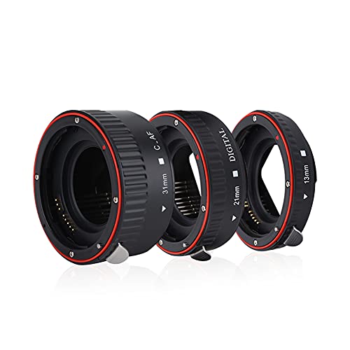 Makro-Verlängerungsrohrset für Canon EOS EF-Halterung, 13 mm + 21 mm + 31 mm Adapterring für Autofokus-Nahaufnahmelinsen