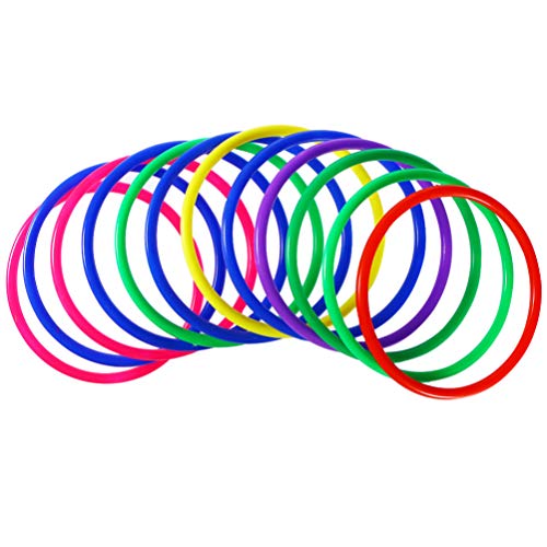 TOYANDONA 20 Stück Ringwurf Spiel Farbige Wurfringe Spielzeug Kunststoff Kreis Ringe für Kinder Erwachsene (Zufällige Farbe)