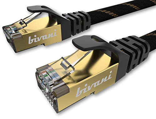 bivani Cat 8.1 Netzwerkkabel - 10 Meter 40 Gbps - 25GBase-T / 40GBase-T - 2000 MHz PIMF - S/FTP geschirmtes RJ45 Gigabit Ethernet LAN Kabel mit Nylonschutz - Elite Series - 10M