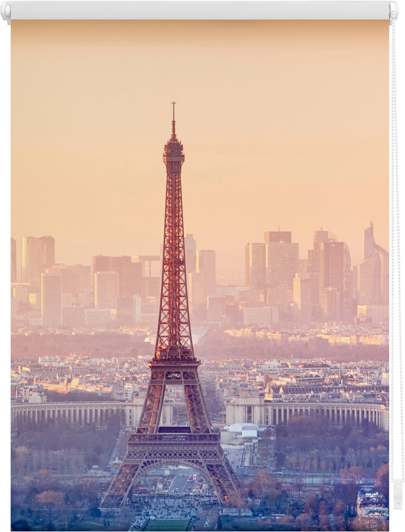 LICHTBLICK ORIGINAL Seitenzugrollo "Klemmfix Motiv Eiffelturm", Lichtschutz, ohne Bohren, freihängend