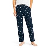 Nautica Herren Soft Woven 100% Cotton Elastic Waistband Sleep Pajama Pant Pyjamahose, Marineblau, S EU