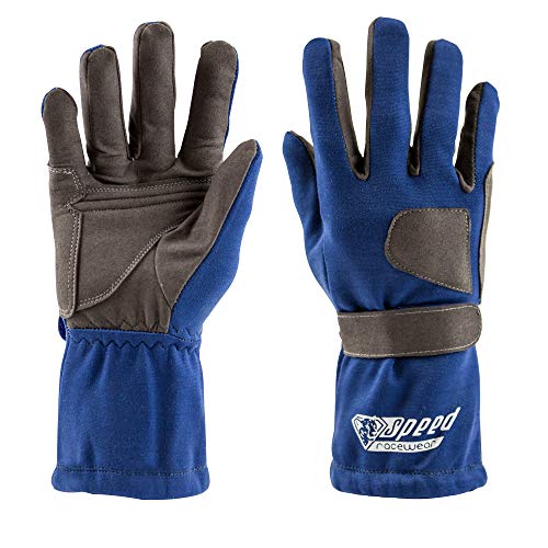 Speed Racewear - Karthandschuhe Sydney - Motorsport Handschuhe (5, Blau)