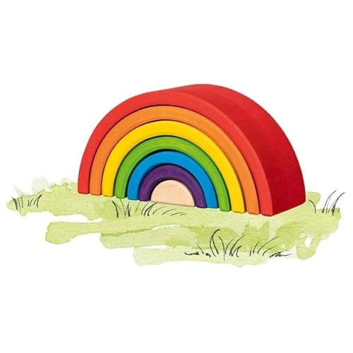 goki 58479 - Bausteine, Kleiner Regenbogen - aus hochwertigem Ahornholz - fördert die Kreativität und REGT zum freien Spiel an - Made in Europe