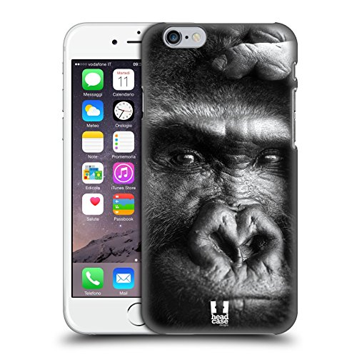 Head Case Designs Schwarzweiss Gorilla Tierwelt Harte Rueckseiten Handyhülle Hülle Huelle kompatibel mit Apple iPhone 6 / iPhone 6s