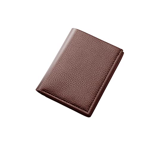 SSWERWEQ Brieftasche Herren Brieftasche Männer Mini Kreditkarteninhaber Gelddesign Für männliche berühmte Casyal Geldbörse Tasche Mini Kurz (Color : Bruin)