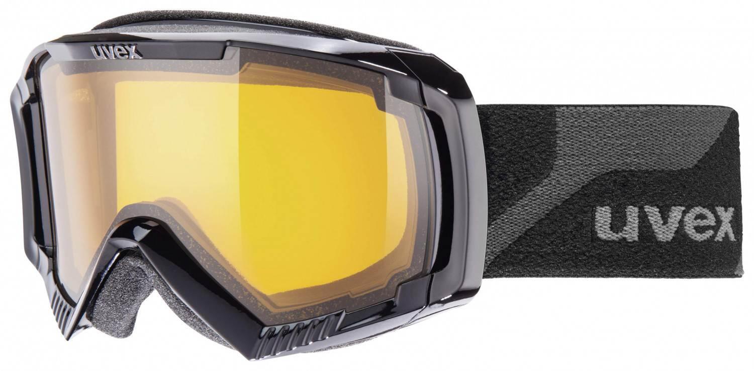 Uvex apache 2 lasergold skibrille (farbe: 2029 black, lasergold lite/clear, double lens cylindric)