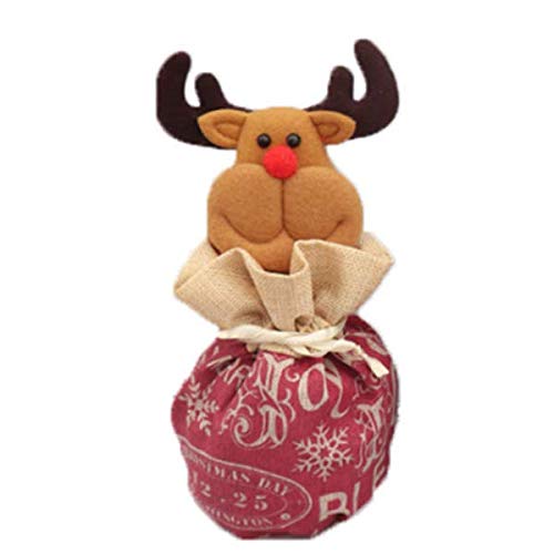 VIDOO Packung Mit Drei Weihnachten Große Weihnachten Kinder Geschenk Taschen Sackleinen Tuch Apple Taschen Heiligabend Süßigkeiten Taschen Geschenktaschen-C