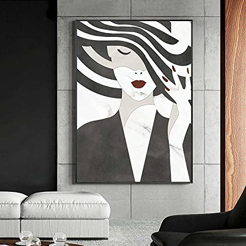 Rumlly Nordische Figur Malerei minimalistischen Frau abstrakte Kunst Leinwand Malerei Wohnzimmer Korridor Büro Home Dekoration Wandbild 50x70cm Rahmenlos