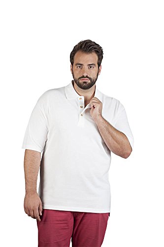 Herren Baumwoll Poloshirt, 5XL, Weiß