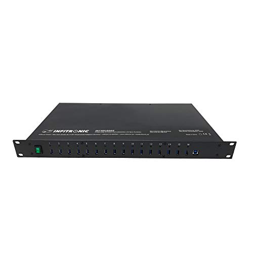 Infitronic - IN19PLG002-19 Zoll USB 3.0 Hub16-ports mit Ladestation und Synchronisierung (1 HE Rackeinbau)