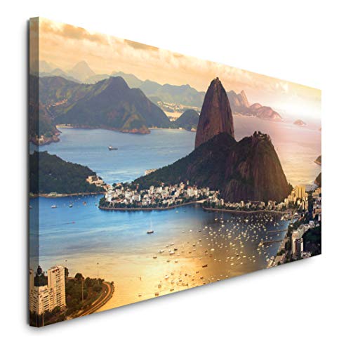 Paul Sinus Art GmbH Rio De Janeiro 120x 50cm Panorama Leinwand Bild XXL Format Wandbilder Wohnzimmer Wohnung Deko Kunstdrucke