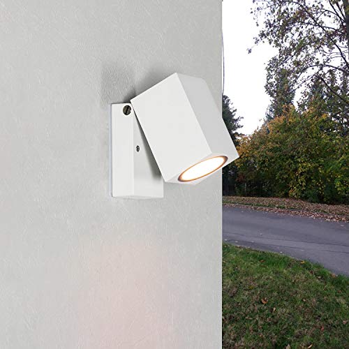 Moderne Außenleuchte AALBORG Weiß klappbar IP44 kompakte Wandlampe Außenleuchte Haus Hof