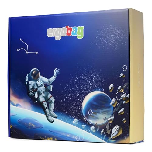 ergobag Fan Box mit Trinkflasche, Kletties, Zippies und Hangie, 10-teiliges Set Schulstart Geschenkebox Weltraum - Multi Colored