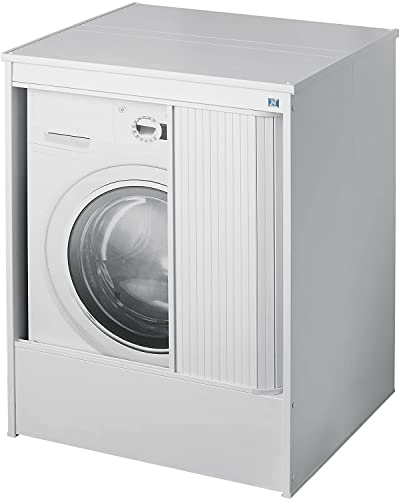 Negrari AM5011P Waschmaschinen-Abdeckung für den Außenbereich, aus Harz, 70 x 60 x 94 cm, Weiß, Medium
