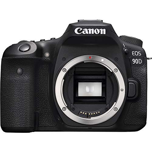 Canon EOS 90D Spiegelreflexkamera (32,5 Megapixel, 7,7 cm (3 Zoll) Vari-Angle Touch Display, APS-C Sensor, 4k, Full-HD, DIGIC 8, WLAN, Bluetooth) Gehäuse, schwarz