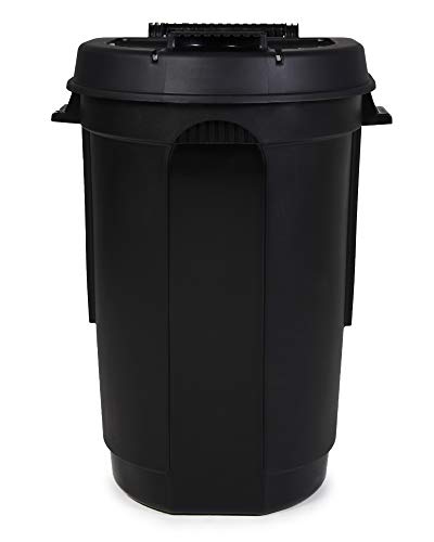 Ondis24 Gartentonne mit 2 Rädern, Mülltonne 110 Liter Volumen, Abfalltonne mit weit öffnendem Deckel, Outdoor Mülleimer (Anthrazit)
