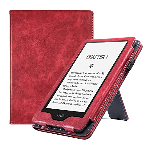 FDPEISHI Kindle Paperwhite 2021 Cover - for 6.8" Kindle Paperwhite Case 2021 Release 11Th Generation- Smart Cover with Auto Wake/Sleep, Hand Strap and Foldable Stand,Red