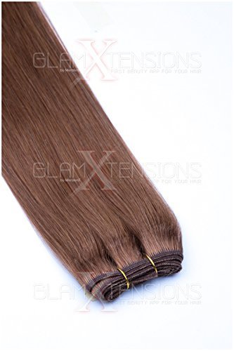 Weft Echthaartresse glatt 100% indisches Echthaar 45cm Haarverlängerung Extensions