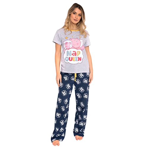 Peppa Pig Damen Mama Schwein Pyjamas Grau XL