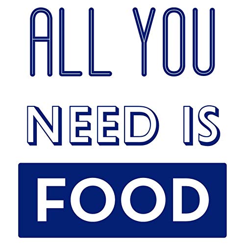 HYO All You Need is Food Vinyl, Dunkelblau, 75 x 75 cm