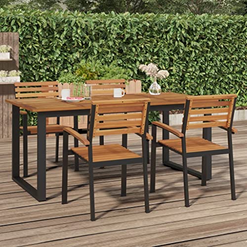 TALCUS Outdoor Outdoor Tische Gartentisch mit U-förmigen Beinen 180x90x75cm Massivholz Akazie