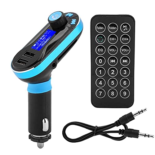 Heayzoki Bluetooth FM-Sender, drahtloses Auto Dual-USB-Anschluss Bluetooth MP3 FM-Sender Radio Car Kit mit Rauschunterdrückung MIC, HD-Anruf, Infrarot-Fernbedienungsfunktion.