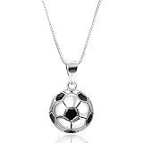 Thumby Fußball S925 Sterling Silber Fußball Anhänger Mode Fußball Halskette Zubehör, Kette, Wie Gezeigt