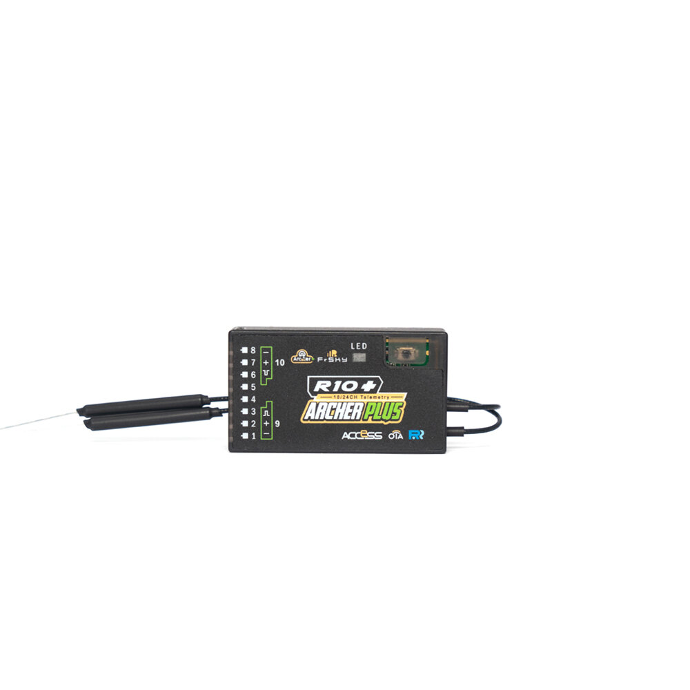 FrSky ARCHER PLUS R10+ 2,4 GHz ACCESS & ACCST D16-Modus-RC-Empfänger mit OTA-Funktion für FrSky TARANIS X9D/X9D Plus/X9E