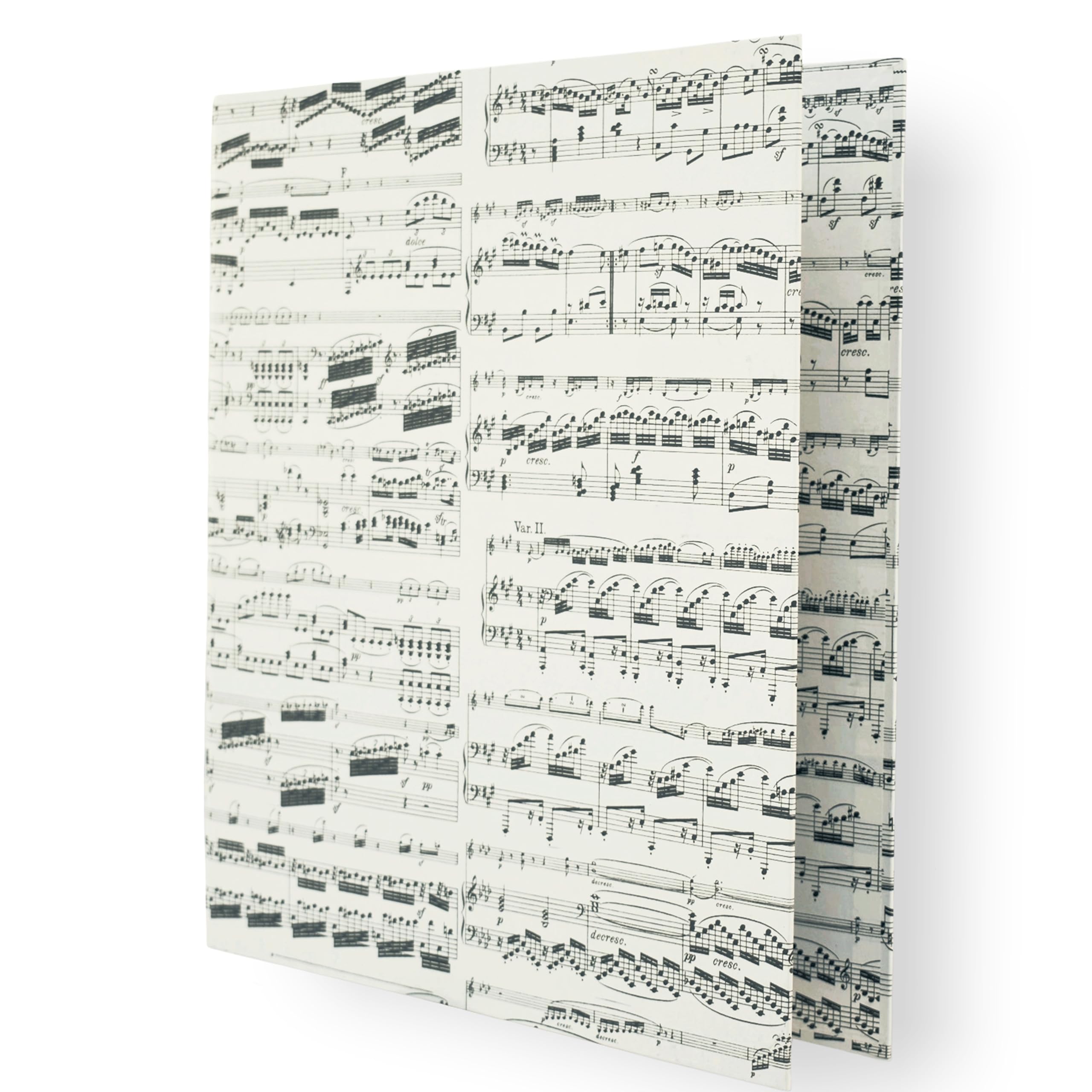 libralides - Ringordner DIN A4 handgemacht "Musik-Noten " 2-Ring mit Motiv/Muster für 200 Blatt (schmal) - Ringbuchordner für Papier, Folien & Dokumente - Ideal als Notenordner