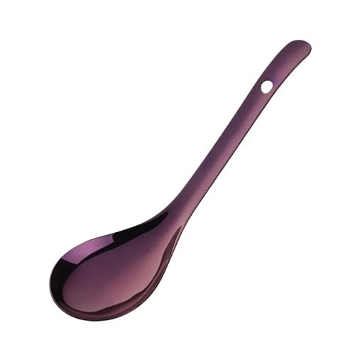 Edelstahl-Stoff, leuchtend, chinesischer Stil, Suppen-Servierlöffel-Set, Besteck, Geschirr, Küchenzubehör (Color : Purple)