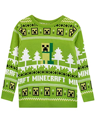 Minecraft Boys Weihnachts-Pullover Grün 134
