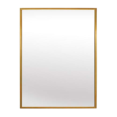 Elegance by Casa Chic - Goldener Wandspiegel aus Metall - 50 x 70 cm - Galvanisiertes Metall - Ideal für Badezimmer und Wohnzimmer - Gold